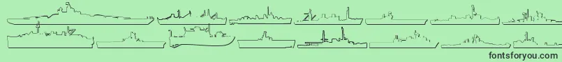 Us Navy 3D-Schriftart – Schwarze Schriften auf grünem Hintergrund