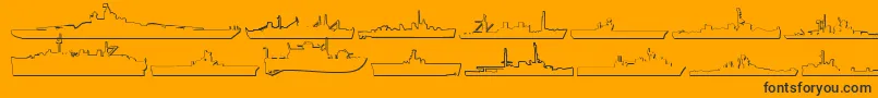 Us Navy 3D Font – Black Fonts on Orange Background