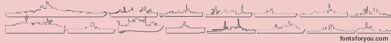 Us Navy 3D-Schriftart – Schwarze Schriften auf rosa Hintergrund
