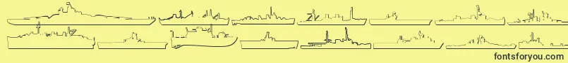 Шрифт Us Navy 3D – чёрные шрифты на жёлтом фоне