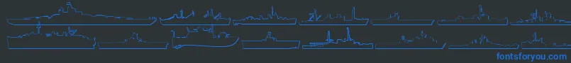 フォントUs Navy 3D – 黒い背景に青い文字