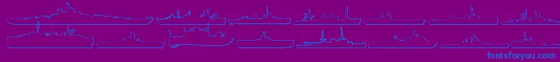 Fonte Us Navy 3D – fontes azuis em um fundo violeta