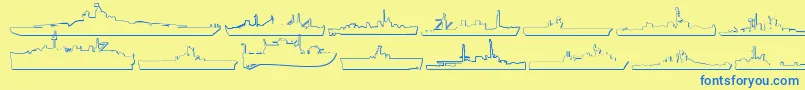 Us Navy 3D-fontti – siniset fontit keltaisella taustalla
