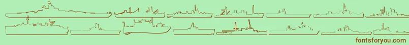 Us Navy 3D-fontti – ruskeat fontit vihreällä taustalla