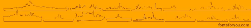 Us Navy 3D Font – Brown Fonts on Orange Background