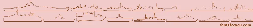 Us Navy 3D-fontti – ruskeat fontit vaaleanpunaisella taustalla