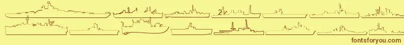 Fonte Us Navy 3D – fontes marrons em um fundo amarelo