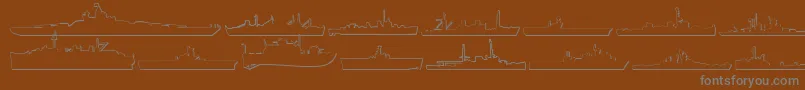 フォントUs Navy 3D – 茶色の背景に灰色の文字