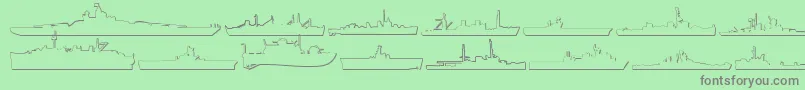 フォントUs Navy 3D – 緑の背景に灰色の文字