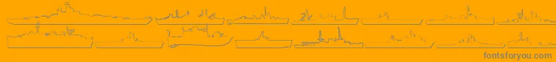 Us Navy 3D-Schriftart – Graue Schriften auf orangefarbenem Hintergrund