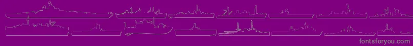 フォントUs Navy 3D – 紫の背景に灰色の文字
