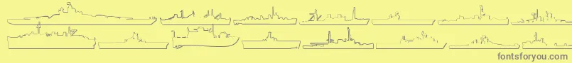 フォントUs Navy 3D – 黄色の背景に灰色の文字