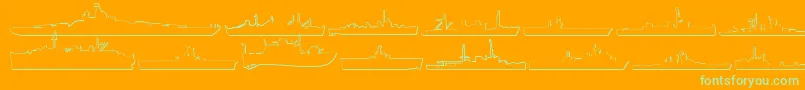 フォントUs Navy 3D – オレンジの背景に緑のフォント