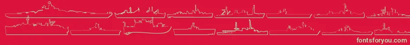 フォントUs Navy 3D – 赤い背景に緑の文字
