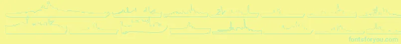 fuente Us Navy 3D – Fuentes Verdes Sobre Fondo Amarillo