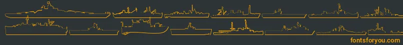 フォントUs Navy 3D – 黒い背景にオレンジの文字