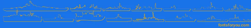 Us Navy 3D Font – Orange Fonts on Blue Background