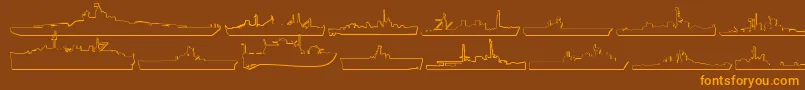 Шрифт Us Navy 3D – оранжевые шрифты на коричневом фоне