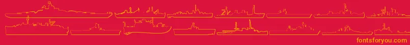 フォントUs Navy 3D – 赤い背景にオレンジの文字