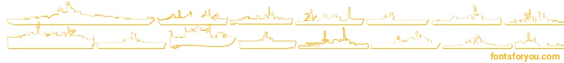 フォントUs Navy 3D – 白い背景にオレンジのフォント