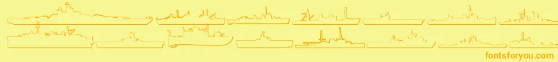Police Us Navy 3D – polices orange sur fond jaune