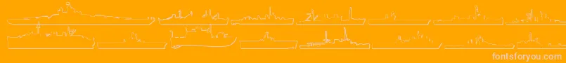Шрифт Us Navy 3D – розовые шрифты на оранжевом фоне