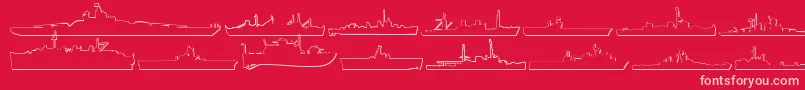 Czcionka Us Navy 3D – różowe czcionki na czerwonym tle