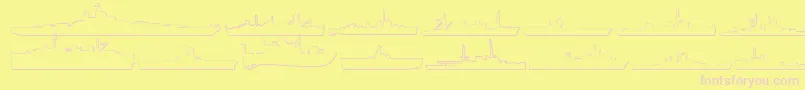 Us Navy 3D-Schriftart – Rosa Schriften auf gelbem Hintergrund