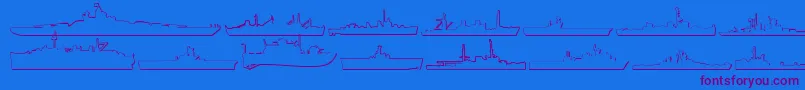 Czcionka Us Navy 3D – fioletowe czcionki na niebieskim tle