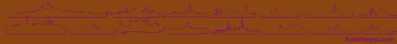 Us Navy 3D-fontti – violetit fontit ruskealla taustalla
