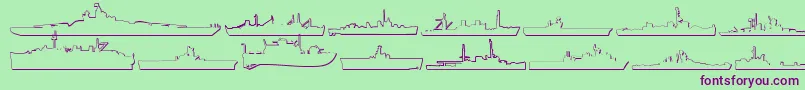 フォントUs Navy 3D – 緑の背景に紫のフォント