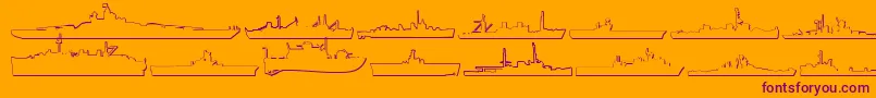 Us Navy 3D Font – Purple Fonts on Orange Background