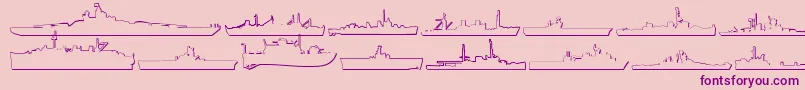 フォントUs Navy 3D – ピンクの背景に紫のフォント