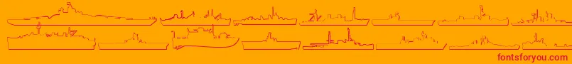 フォントUs Navy 3D – オレンジの背景に赤い文字