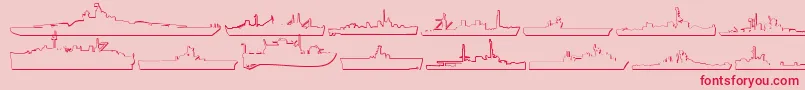 Czcionka Us Navy 3D – czerwone czcionki na różowym tle