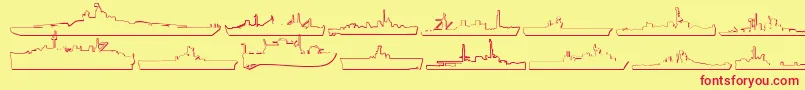 フォントUs Navy 3D – 赤い文字の黄色い背景