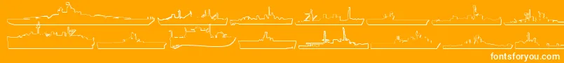 Czcionka Us Navy 3D – białe czcionki na pomarańczowym tle