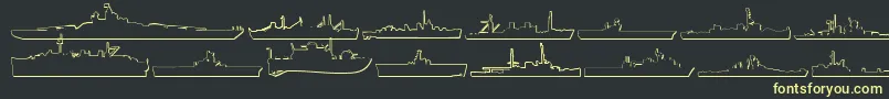 フォントUs Navy 3D – 黒い背景に黄色の文字