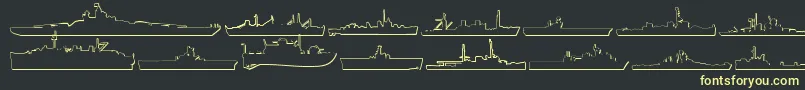 Fonte Us Navy 3D – fontes amarelas em um fundo preto