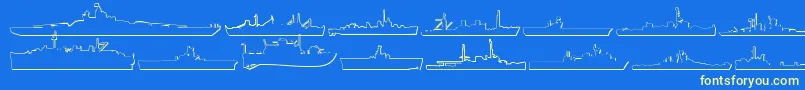 フォントUs Navy 3D – 黄色の文字、青い背景