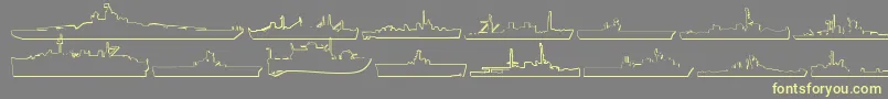 フォントUs Navy 3D – 黄色のフォント、灰色の背景