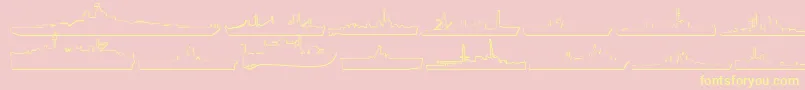 フォントUs Navy 3D – 黄色のフォント、ピンクの背景