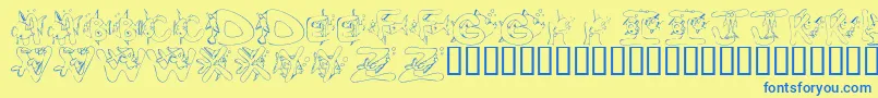 KrSeemsFishyToMe Font – Blue Fonts on Yellow Background