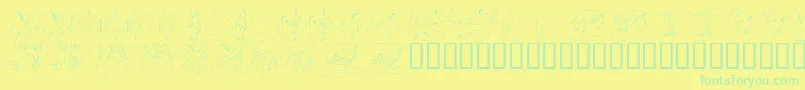 fuente KrSeemsFishyToMe – Fuentes Verdes Sobre Fondo Amarillo