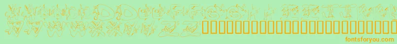 KrSeemsFishyToMe Font – Orange Fonts on Green Background