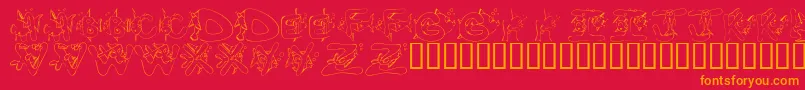 KrSeemsFishyToMe Font – Orange Fonts on Red Background