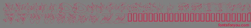 Шрифт KrSeemsFishyToMe – красные шрифты на сером фоне