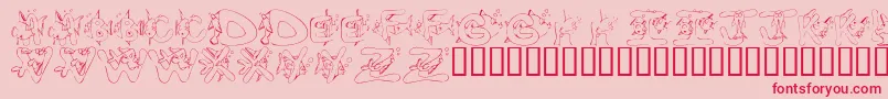 KrSeemsFishyToMe-Schriftart – Rote Schriften auf rosa Hintergrund