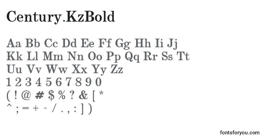 Century.KzBold-fontti – aakkoset, numerot, erikoismerkit
