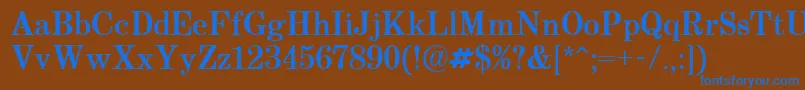 Century.KzBold Font – Blue Fonts on Brown Background